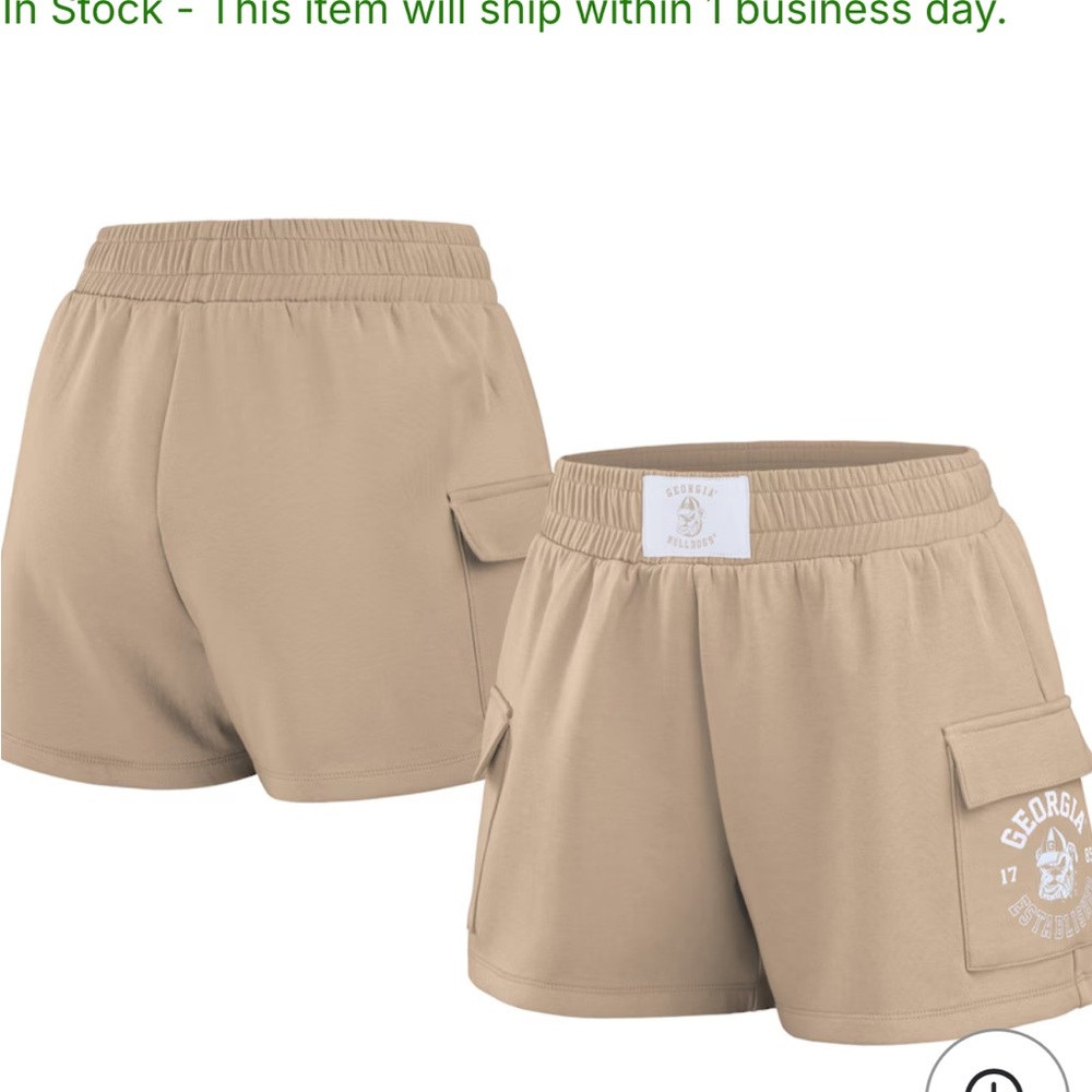 Georgia Bulldogs WEAR by Erin Andrews Women's Neutral Shorts - Tan